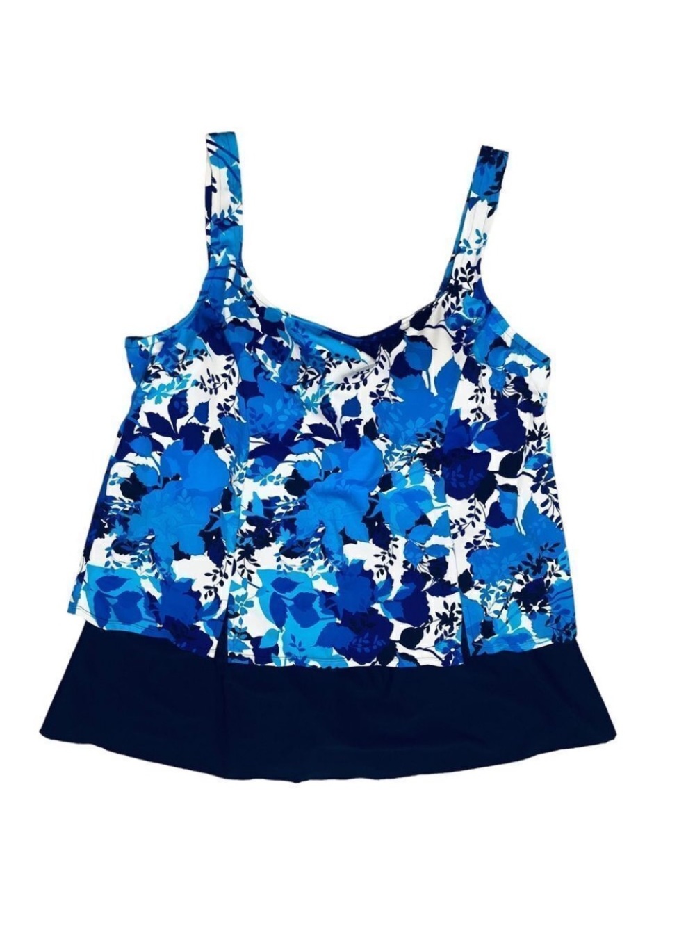 Penbrooke Blue Floral One Piece Dress Dress Swimsuits Sz 22W NWOT